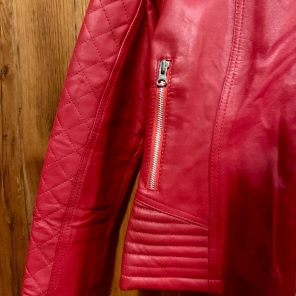 Red Leather Jacket - Picture 3 of 6